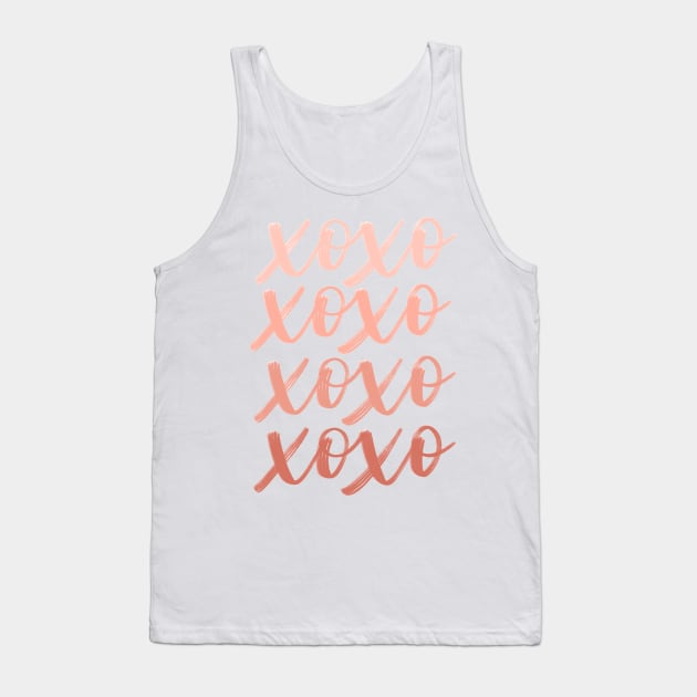 XOXO Pink and Red Gradient Tank Top by MissCassieBee